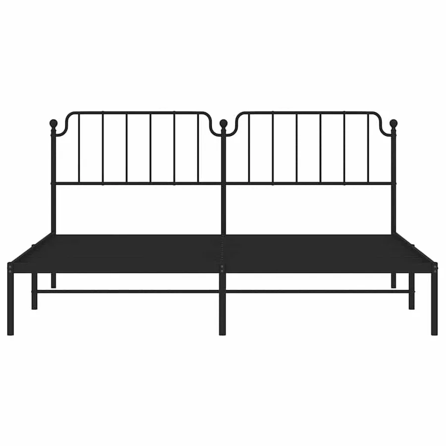 Cadre de lit métal sans matelas avec tête de lit noir 193x203cm - 6