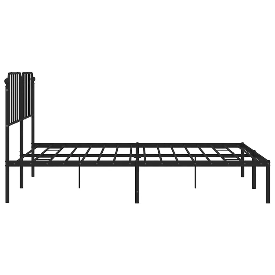 Cadre de lit métal sans matelas avec tête de lit noir 193x203cm - 7