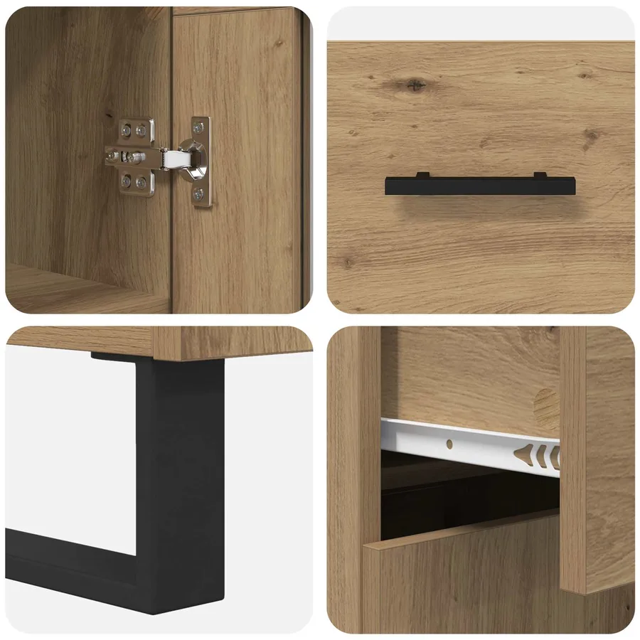 Haut Armoire 2 pcs Chêne artisanal 69,5 x 34 x 180 cm - 11