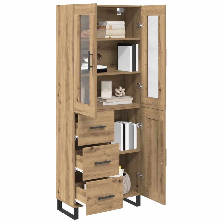 Haut Armoire 2 pcs Chêne artisanal 69,5 x 34 x 180 cm - 3