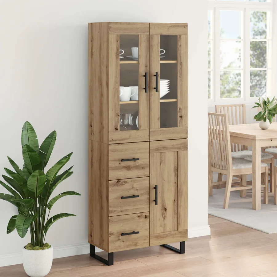 Haut Armoire 2 pcs Chêne artisanal 69,5 x 34 x 180 cm - 4