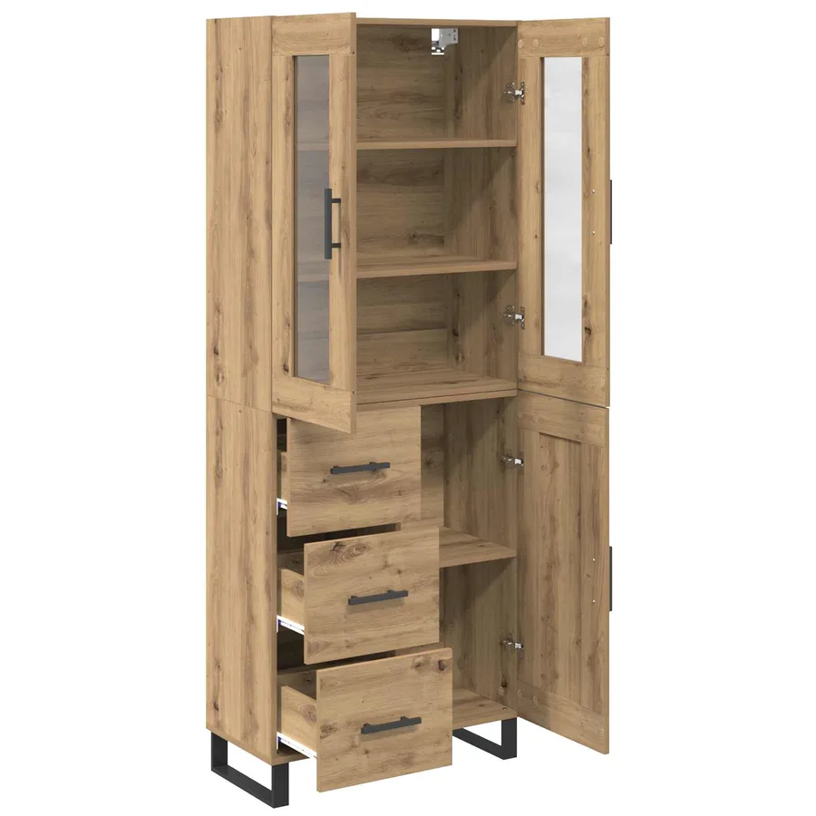 Haut Armoire 2 pcs Chêne artisanal 69,5 x 34 x 180 cm - 5