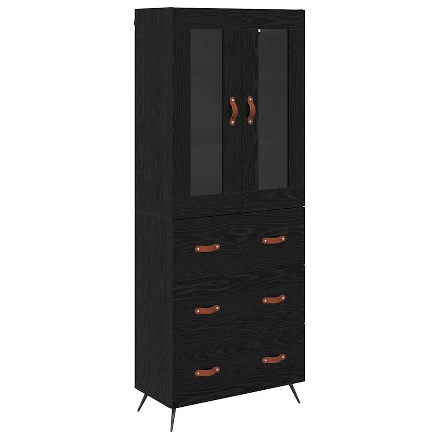 Buffet avec étagère 2 pcs Chêne noir Bois d'ingénierie - 2