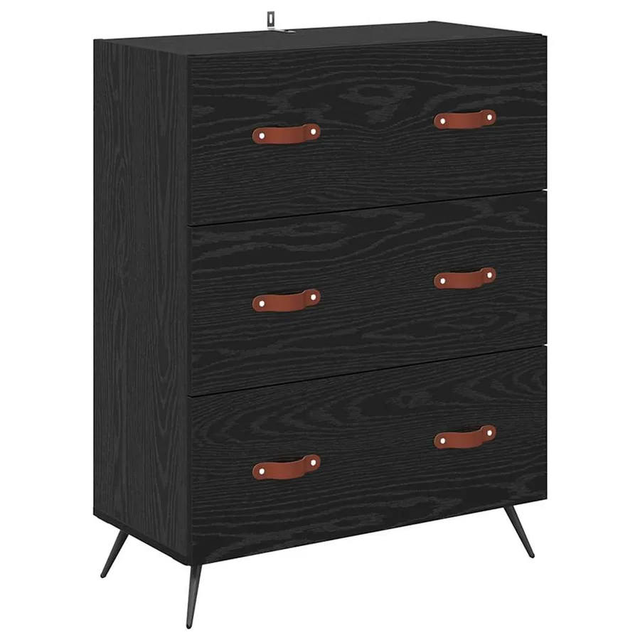 Buffet avec étagère 2 pcs Chêne noir Bois d'ingénierie - 6