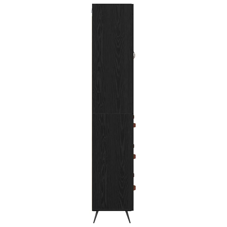 Buffet avec étagère 2 pcs Chêne noir Bois d'ingénierie - 9