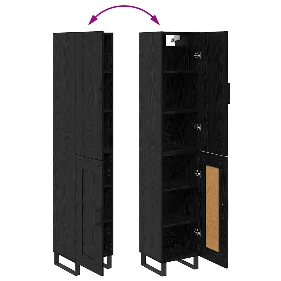 Haut Armoire Chêne noir 34,5 x 34 x 180 cm Bois d'ingénierie - 12