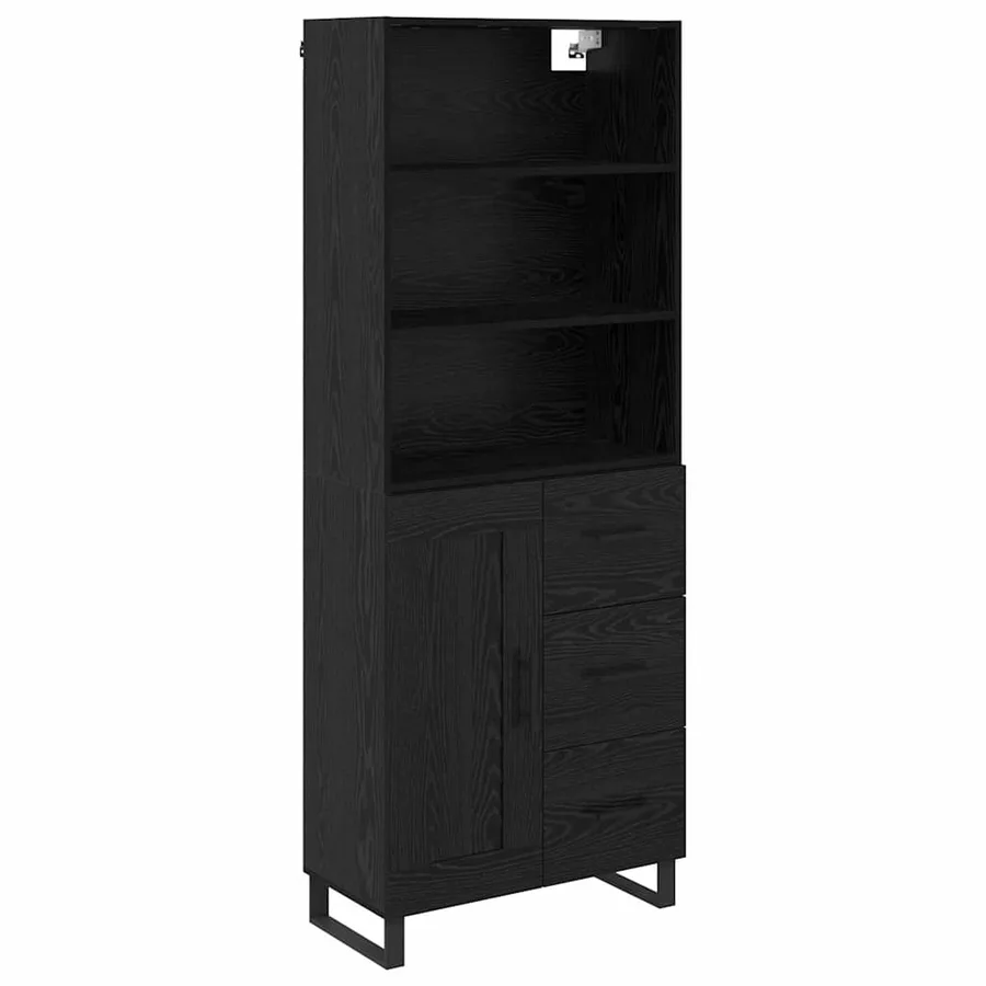Haut Armoire avec tiroir 2 pcs Chêne noir Bois d'ingénierie - 2