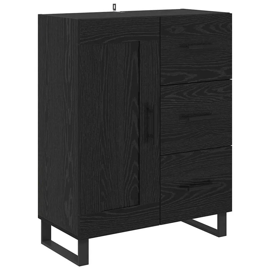 Haut Armoire avec tiroir 2 pcs Chêne noir Bois d'ingénierie - 6