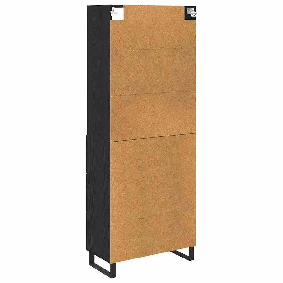 Haut Armoire avec tiroir 2 pcs Chêne noir Bois d'ingénierie - 8