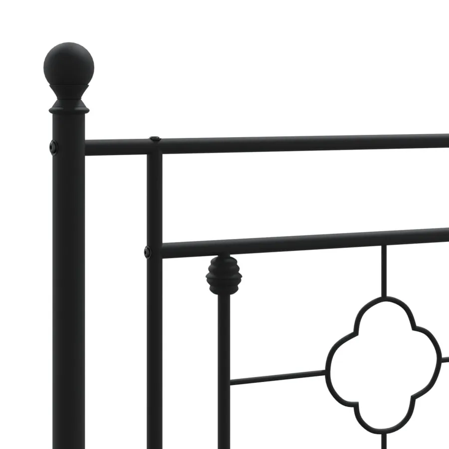 Cadre de lit métal sans matelas avec pied de lit noir 107x203cm - 8