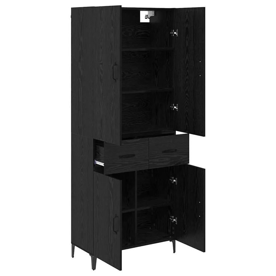 Haut Armoire Chêne noir 69,5 x 34 x 180 cm Bois d'ingénierie - 5