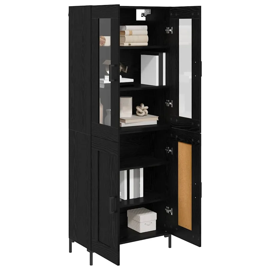 Haut Armoire 2 pcs Chêne noir Bois d'ingénierie - 3