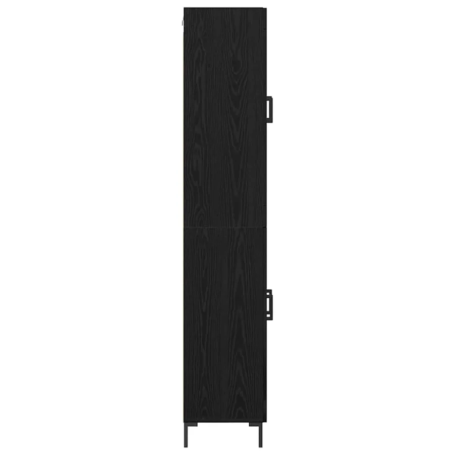 Haut Armoire 2 pcs Chêne noir Bois d'ingénierie - 9