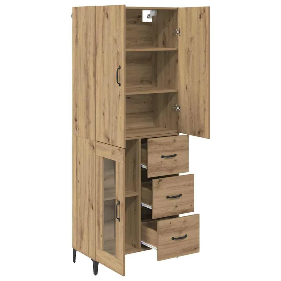 Haut Armoire Chêne artisanal 69,5 x 34 x 180 cm - 5