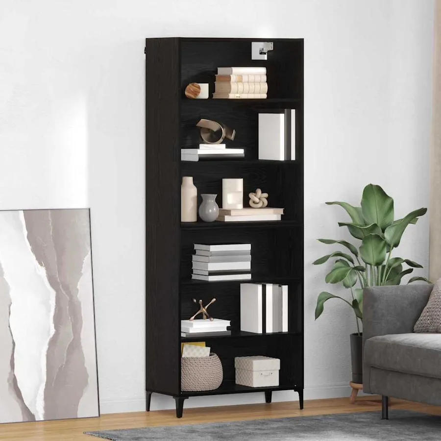 Haut Armoire Chêne noir 69,5 x 34 x 180 cm Bois d'ingénierie