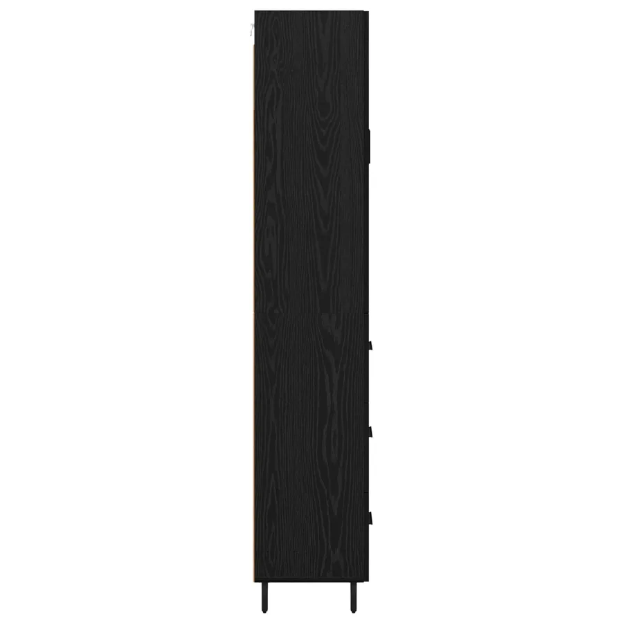 Haut Armoire avec tiroir 2 pcs Chêne noir Bois d'ingénierie - 9