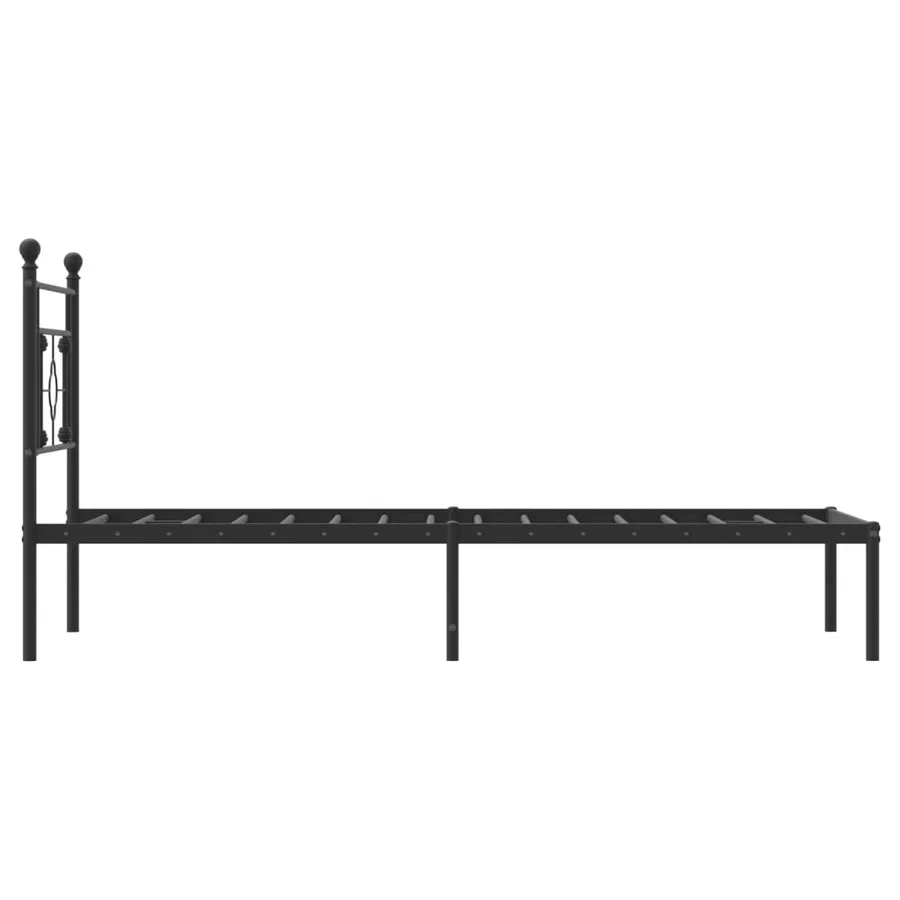 Cadre de lit métal sans matelas avec tête de lit noir 90x200 cm - 6