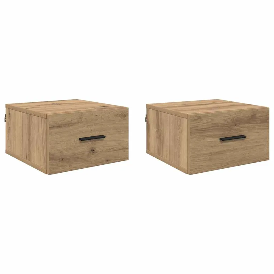 Cabinet de chevet 2 pc chêne artisanal 35 x 35 x 20 cm - 2