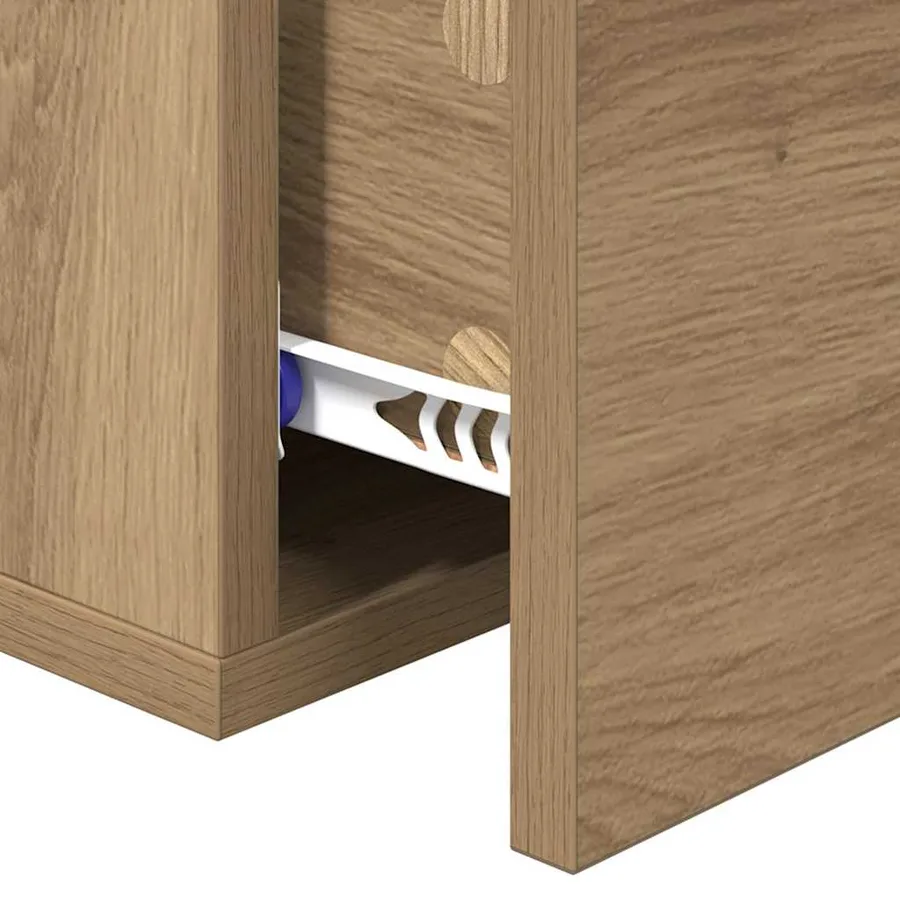 Cabinet de chevet 2 pc chêne artisanal 35 x 35 x 20 cm - 8