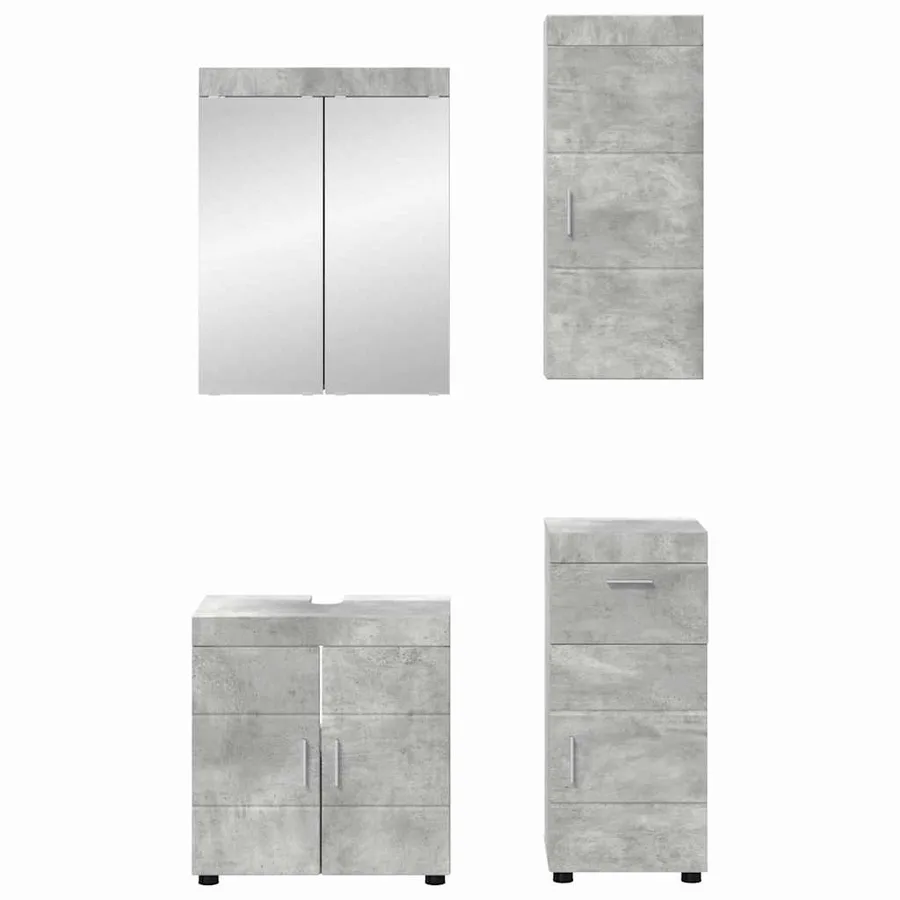 Ensemble de mobilier de salle de bain TULUM 4 pcs Gris béton - 7