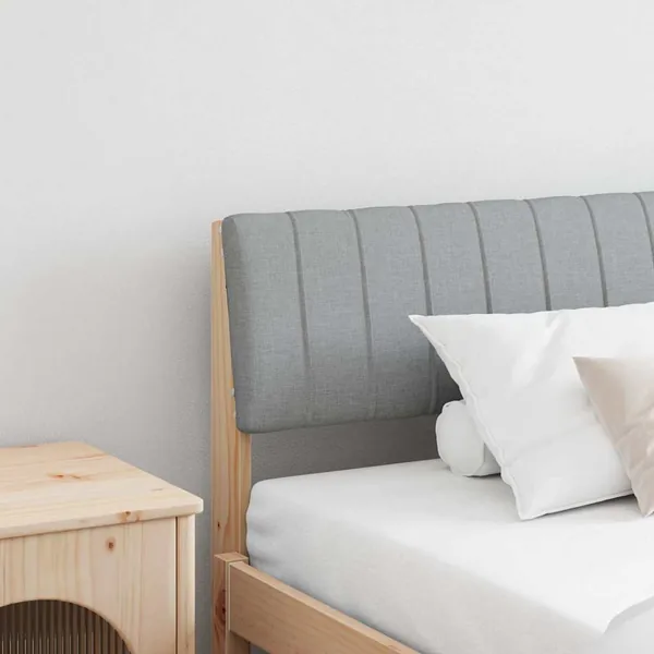 Tête de lit capitonnée Gris clair 200 cm Pin massif