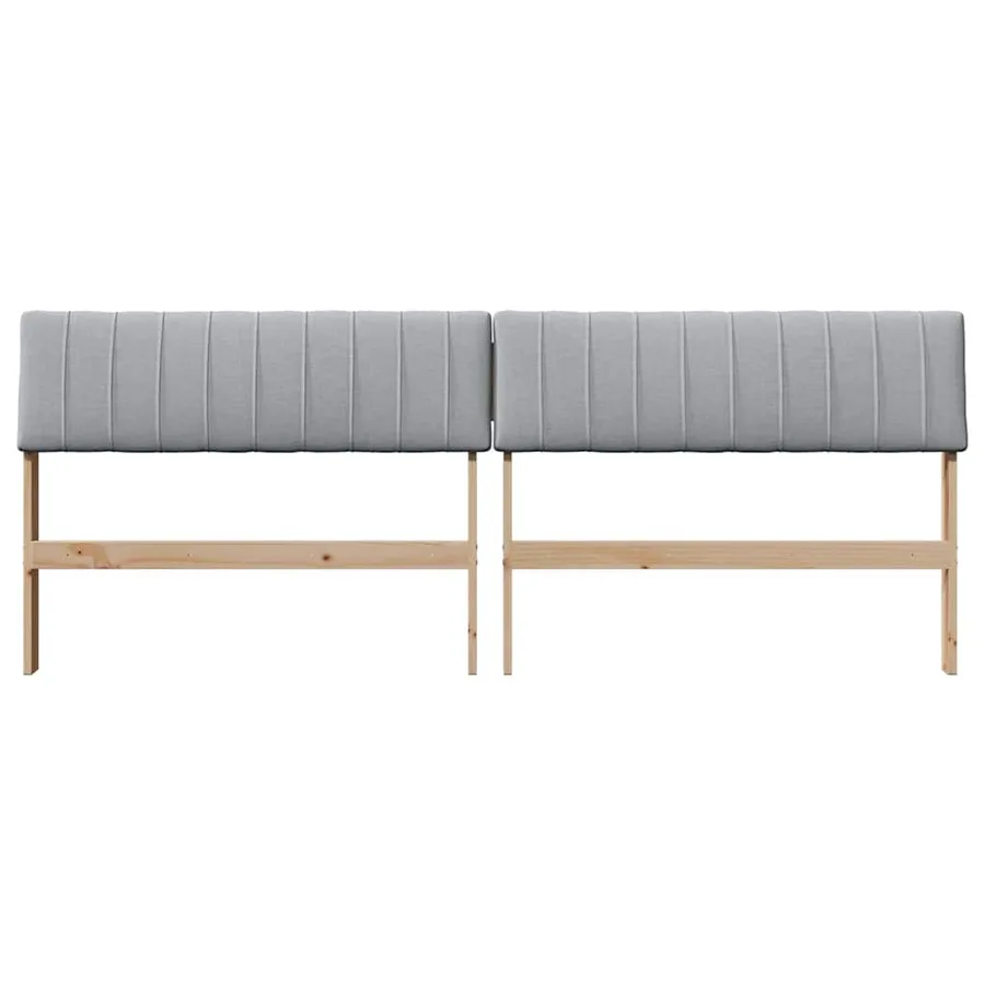 Tête de lit capitonnée Gris clair 200 cm Pin massif - 4
