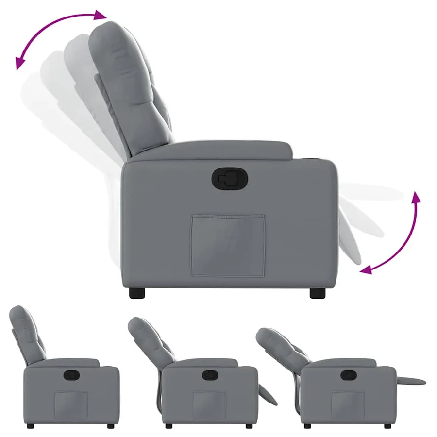 Fauteuil inclinable Gris Similicuir - 4