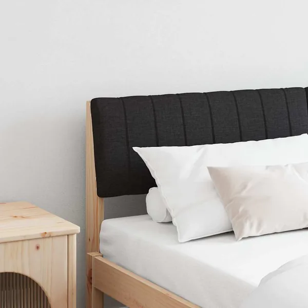 Tête de lit capitonnée Noir 160 cm Pin massif