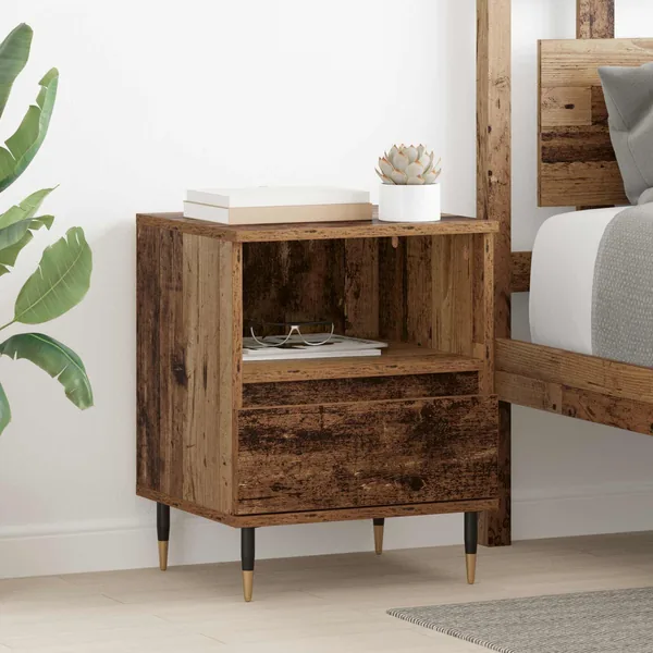 Cabinet de chevet Bois ancien 40 x 35 x 50 cm Bois d'ingénierie