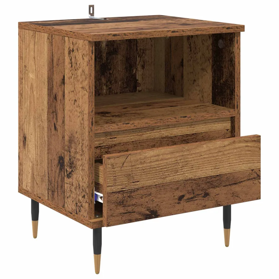 Cabinet de chevet Bois ancien 40 x 35 x 50 cm Bois d'ingénierie - 5