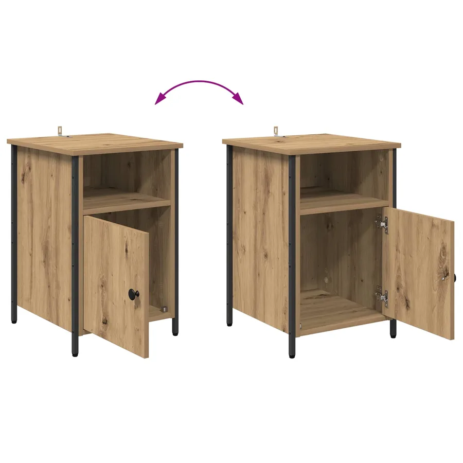 Cabinet de chevet 2 pc Chêne artisanal 40 x 42 x 60 cm - 13
