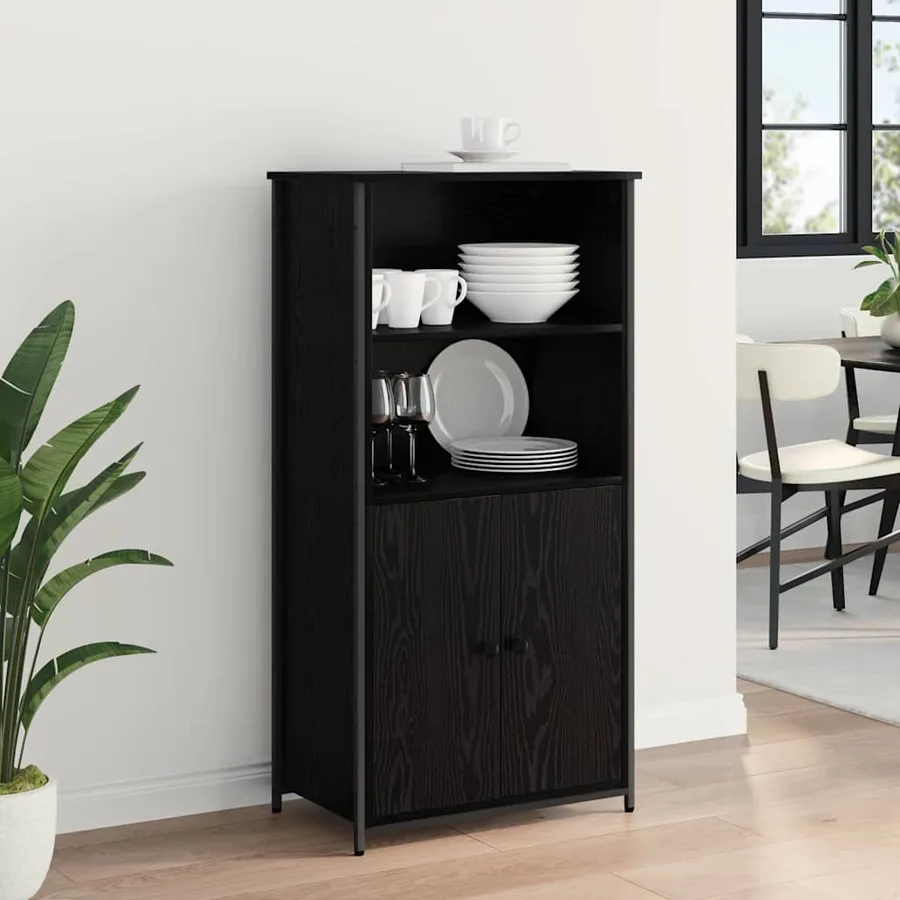 Haut Armoire Chêne noir 62 x 36 x 121,5 cm Bois d'ingénierie - 4
