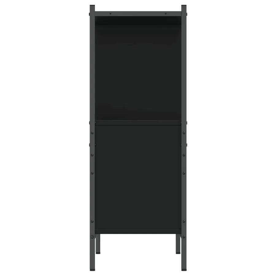 Bibliothèque noir 72x28x77,5 cm bois d'ingénierie - 6