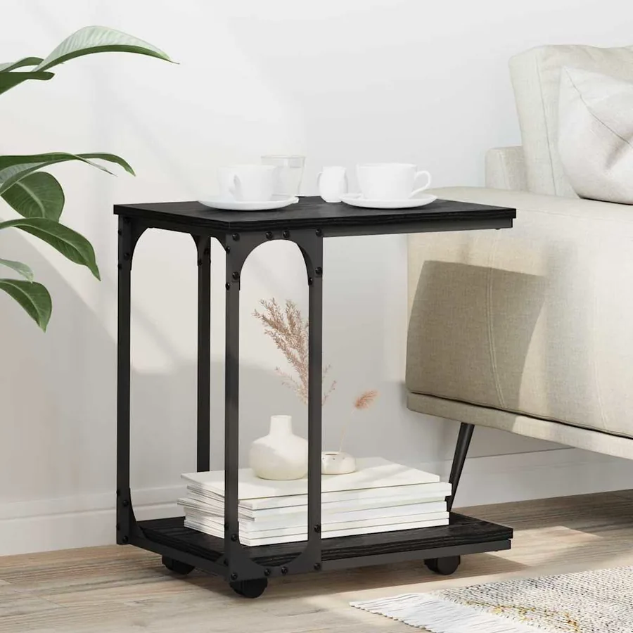 Table d'appoint Chêne noir 50 x 35 x 55,5 cm Bois d'ingénierie