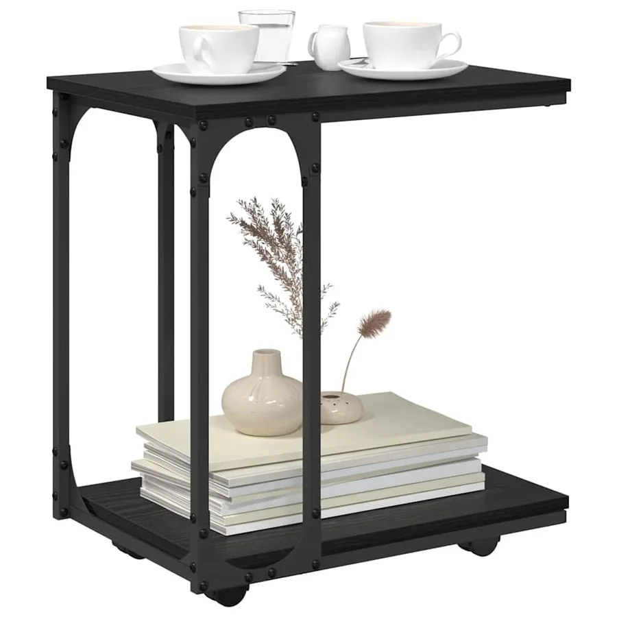 Table d'appoint Chêne noir 50 x 35 x 55,5 cm Bois d'ingénierie - 3