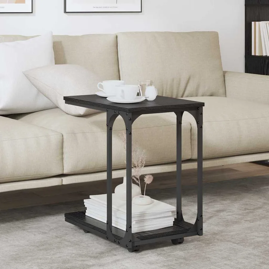 Table d'appoint Chêne noir 50 x 35 x 55,5 cm Bois d'ingénierie - 4