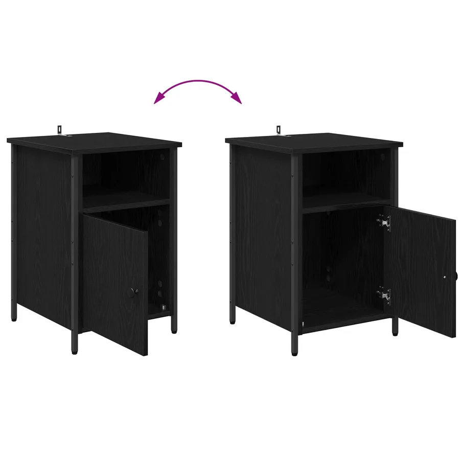 Cabinet de chevet 2 pcs Chêne noir 40 x 42 x 60 cm - 13