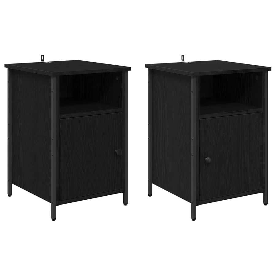 Cabinet de chevet 2 pcs Chêne noir 40 x 42 x 60 cm - 2