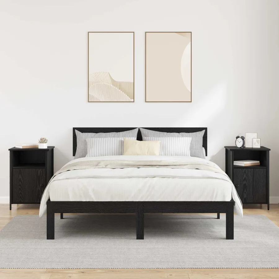 Cabinet de chevet 2 pcs Chêne noir 40 x 42 x 60 cm - 4