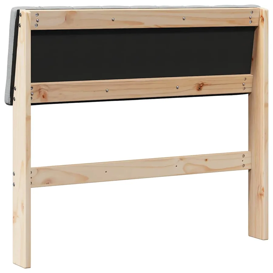 Tête de lit capitonnée Gris clair 90 cm Pin massif - 6