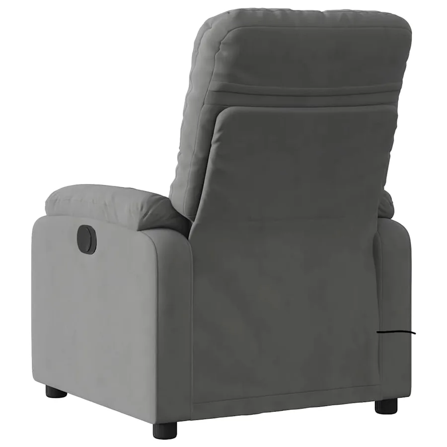 Fauteuil inclinable de massage gris foncé tissu microfibre - 5