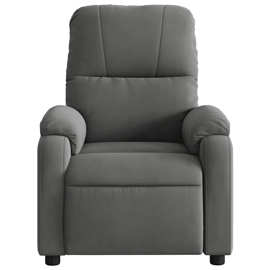 Fauteuil inclinable de massage gris foncé tissu microfibre - 8
