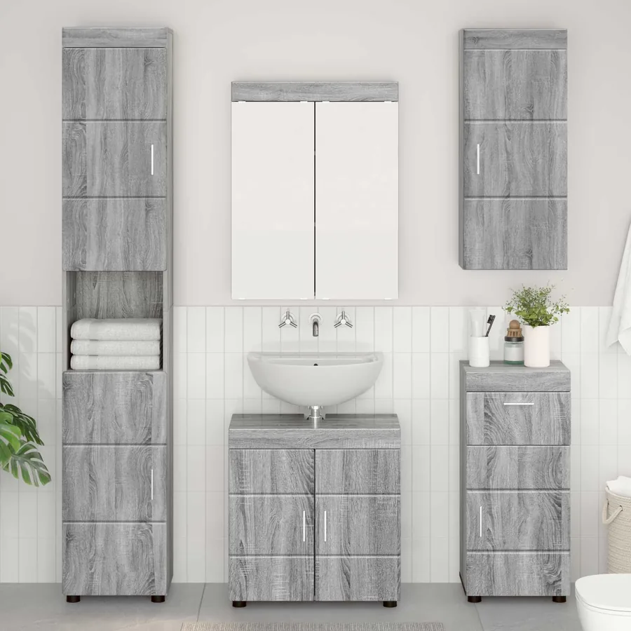 Armoire murale de salle de bain TULUM Gris Sonoma