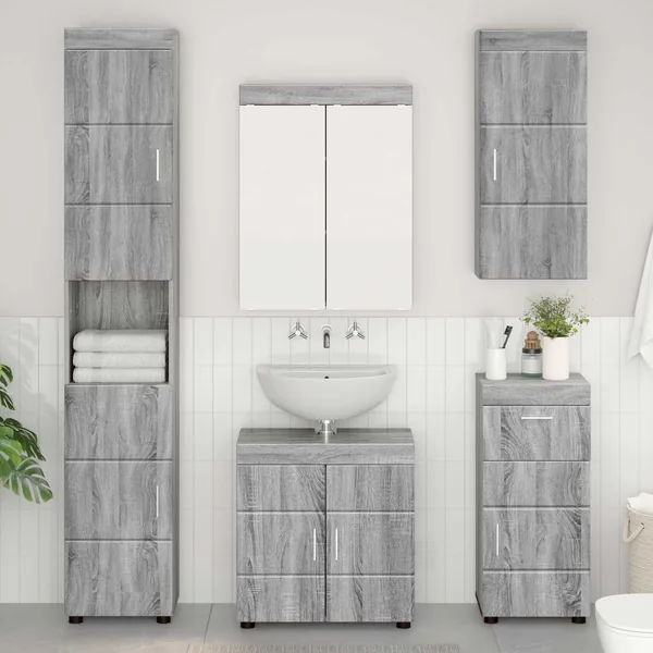Armoire murale de salle de bain TULUM Gris Sonoma