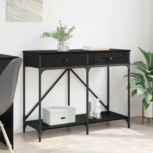 Table console Chêne noir 100 x 39 x 78,5 cm Bois d'ingénierie