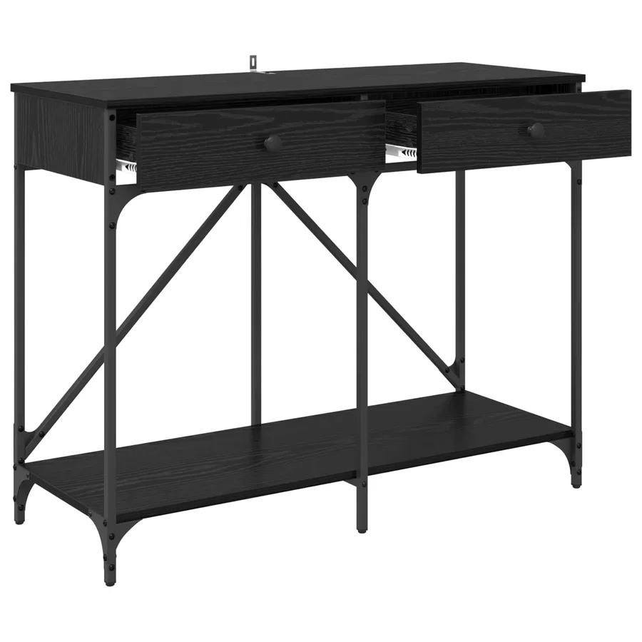 Table console Chêne noir 100 x 39 x 78,5 cm Bois d'ingénierie - 5