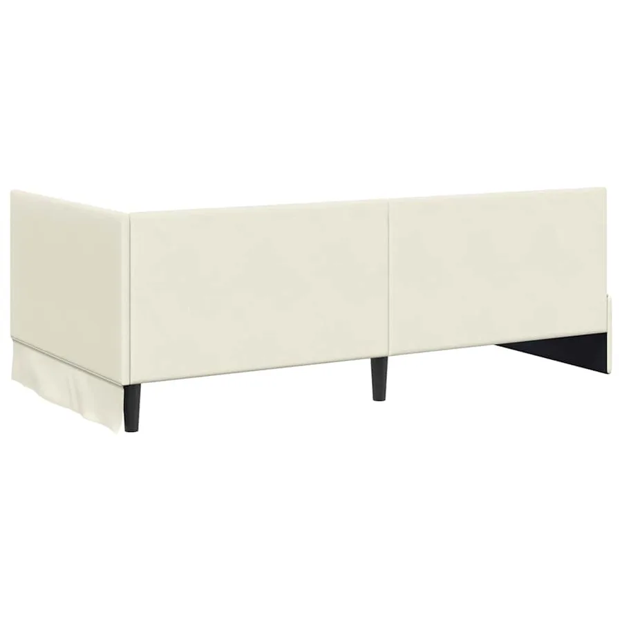 Cadre de lit d'angle avec matelas 2 pcs Crème Velours - 9