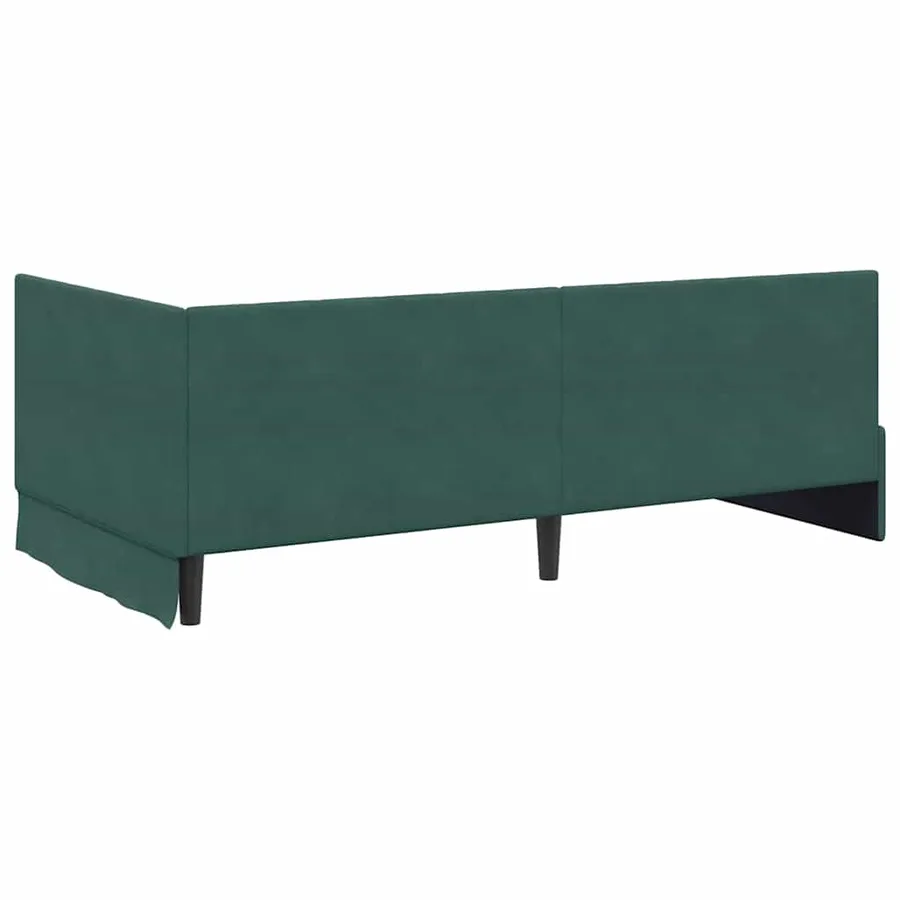 Cadre de lit d'angle avec matelas 2 pcs Vert Velours - 9