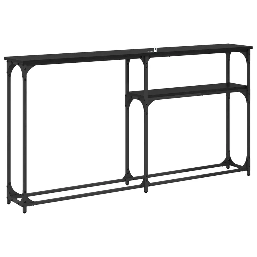 TableConsole Chêne noir 146 x 22.5 x 75 cm Bois d'ingénierie - 7