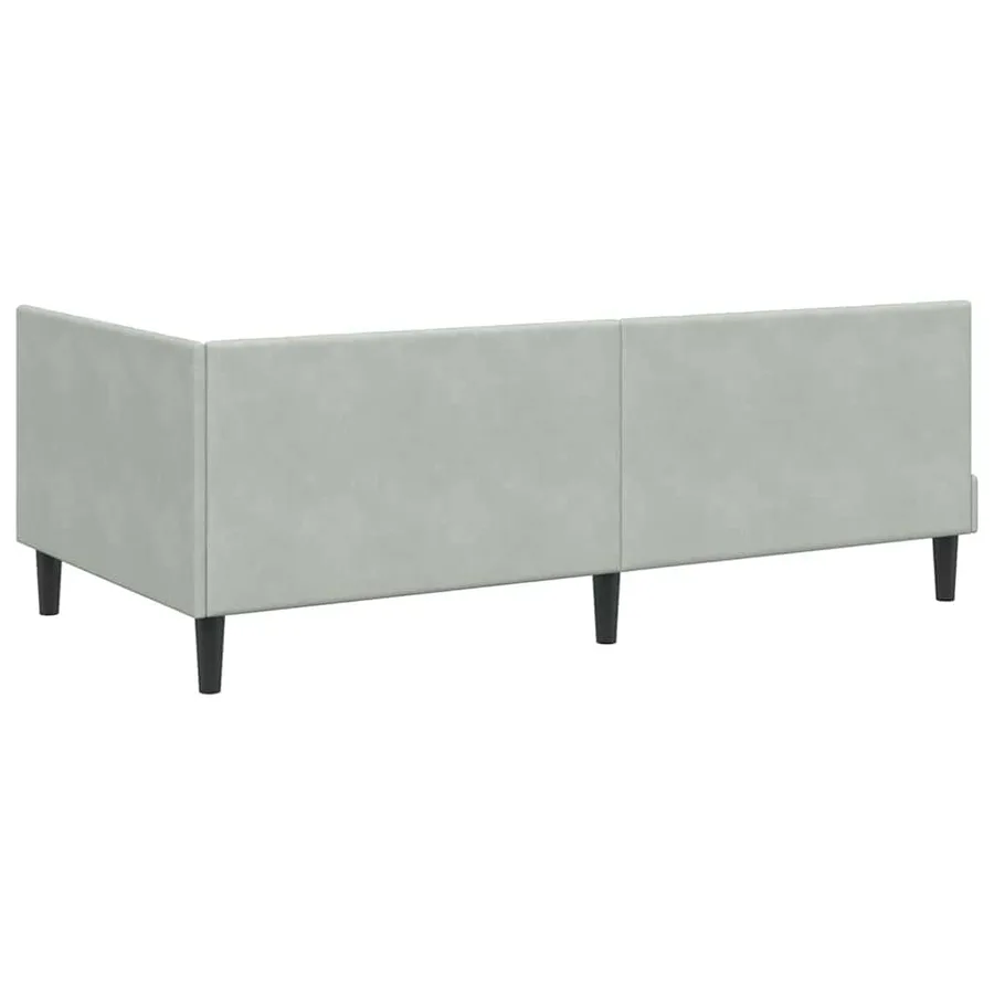 Cadre de lit d'angle avec matelas 2 pcs Gris clair Velours - 9